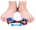 Hallux valgus rehabilitation exercise belt with elastic and fabric construction for toe alignment