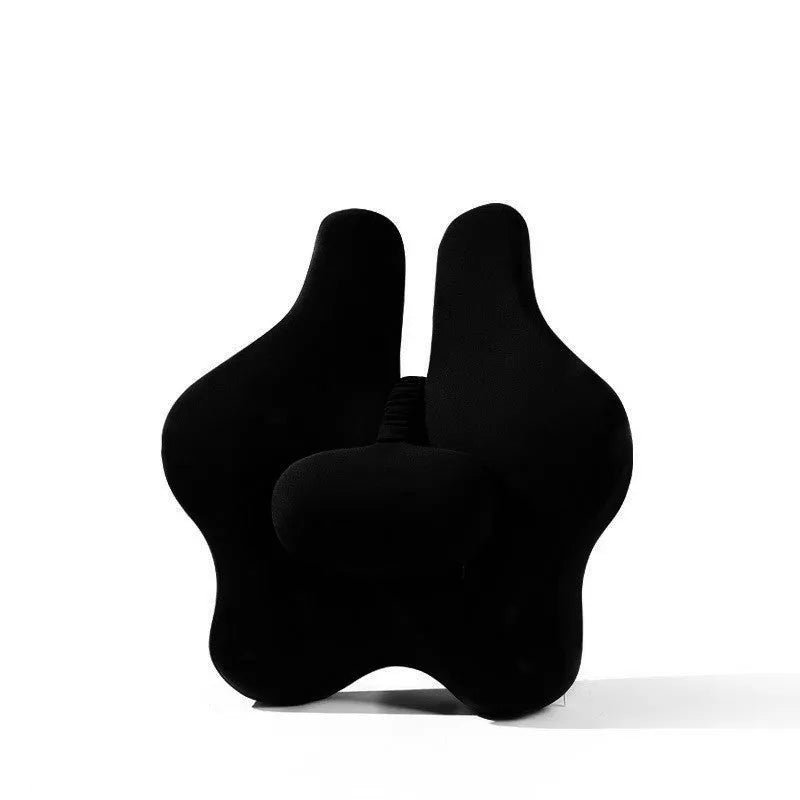 Adjustable memory foam car lumbar support cushion in solid colour.