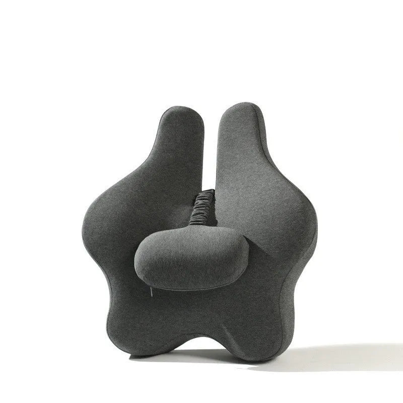 Adjustable memory foam car lumbar support cushion in solid colour.