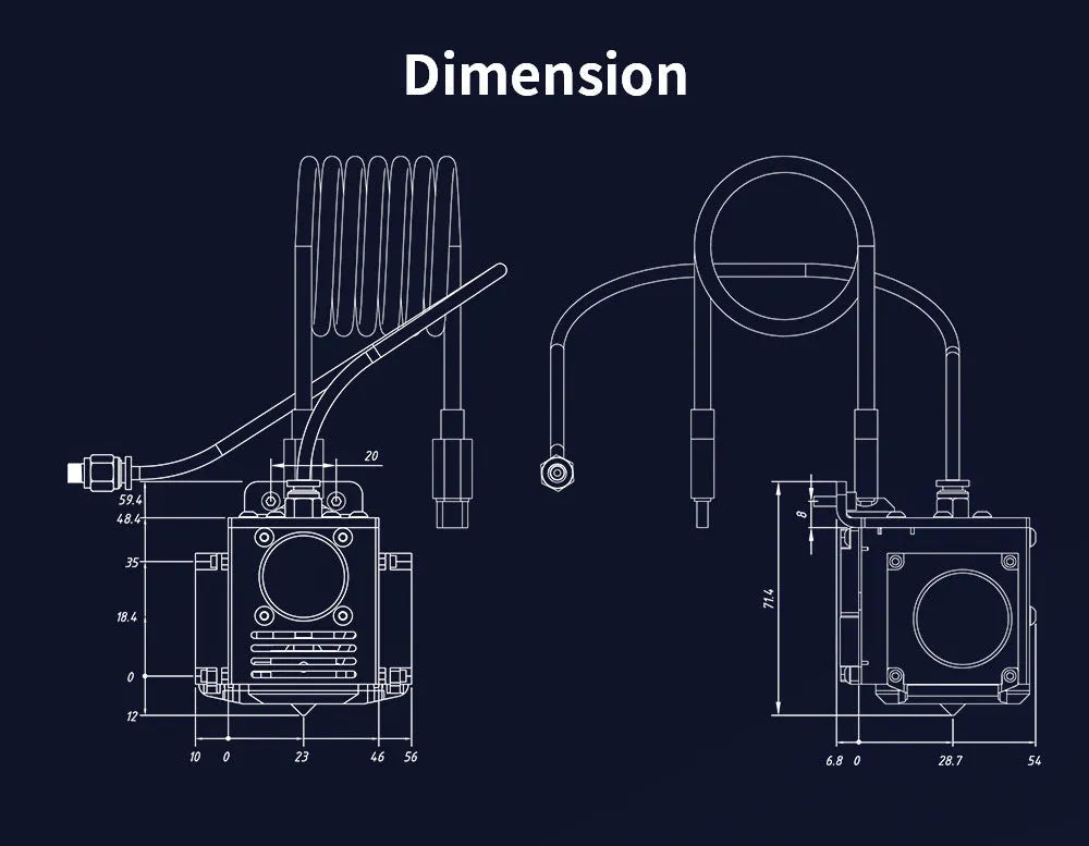 3D printer all metal extrusion head kit with black sheet metal suit and print head set