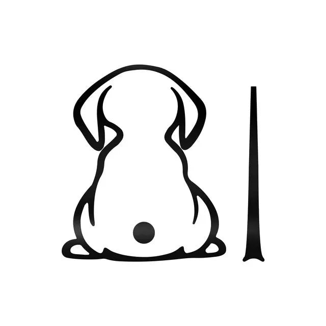 Cartoon cat silhouette car sticker in multiple colours for rear window application.