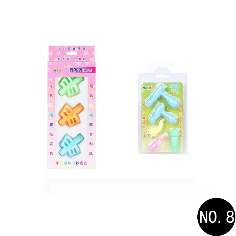 Cartoon children pen holder with soft rubber grip for correcting writing posture