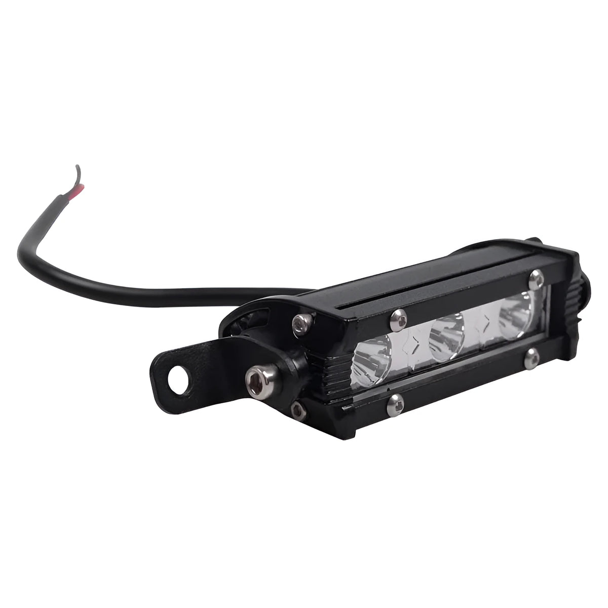 Black 9W LED car dome light with 10-30V range, single-row 2525 light source and 10000-hour life rating.