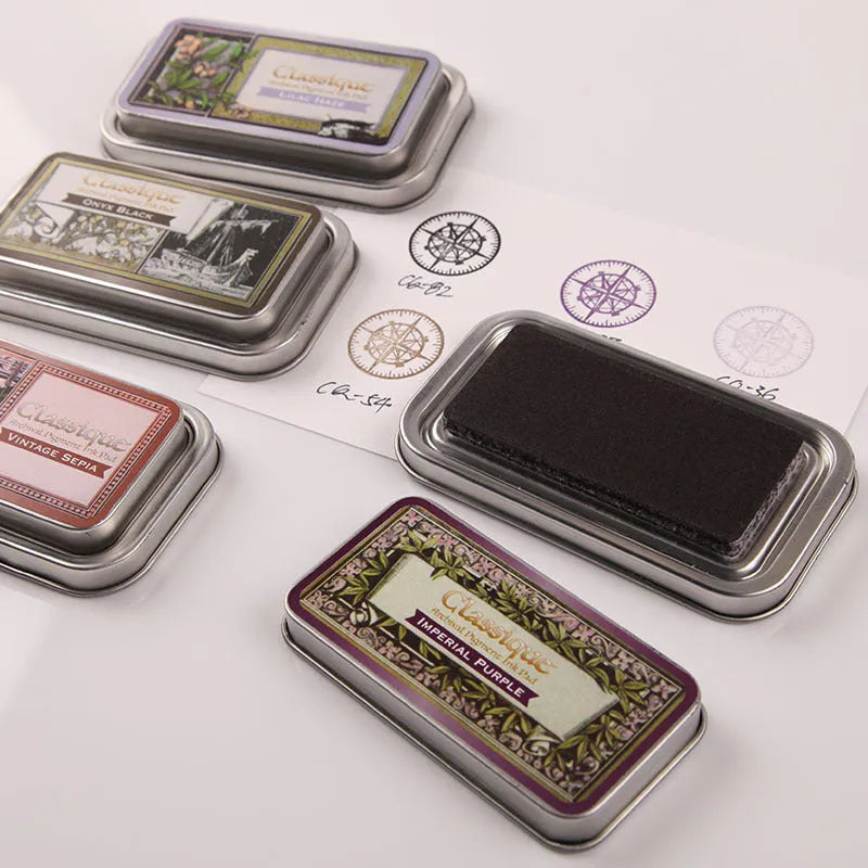 Rectangular notebook stamp pad with oily ink for DIY rubber stamp crafts in five colour options