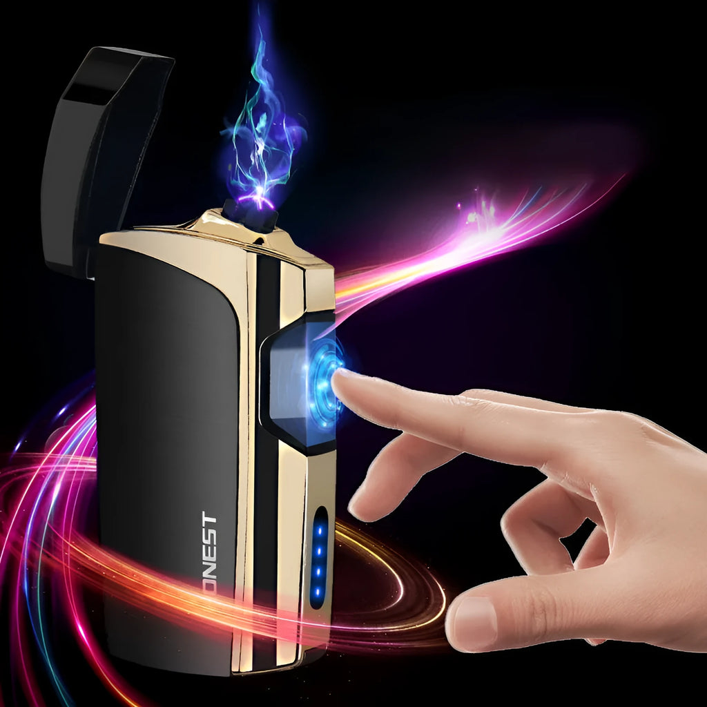 Multi-function metal windproof cigarette lighter in 5 colours, size 74.6 x 35.6 x 17mm, gift box