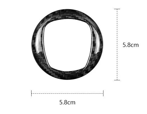 Real dry carbon carbon fibre steering wheel cover decorative sticker frame in black and red colour options