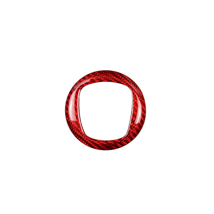 Real dry carbon carbon fibre steering wheel cover decorative sticker frame in black and red colour options