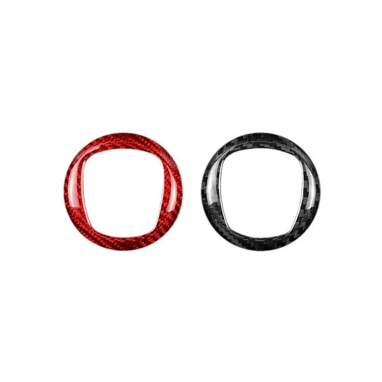 Real dry carbon carbon fibre steering wheel cover decorative sticker frame in black and red colour options