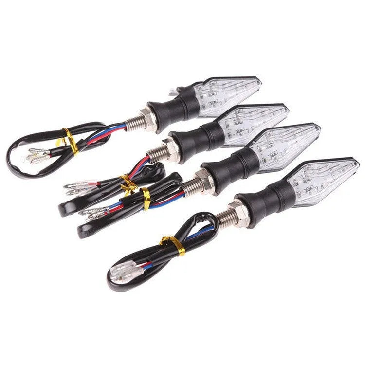 Motorcycle turn signal light with dual-colour yellow and blue LED illumination for direction indicators