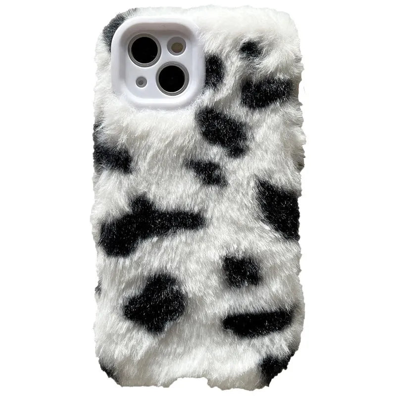 Black and white cows pattern TPU phone case for iPhone, back cover view