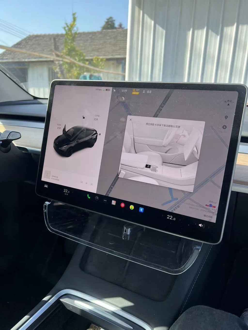 Black ABS storage box for Tesla Model 3 and Model Y centre console under-screen area