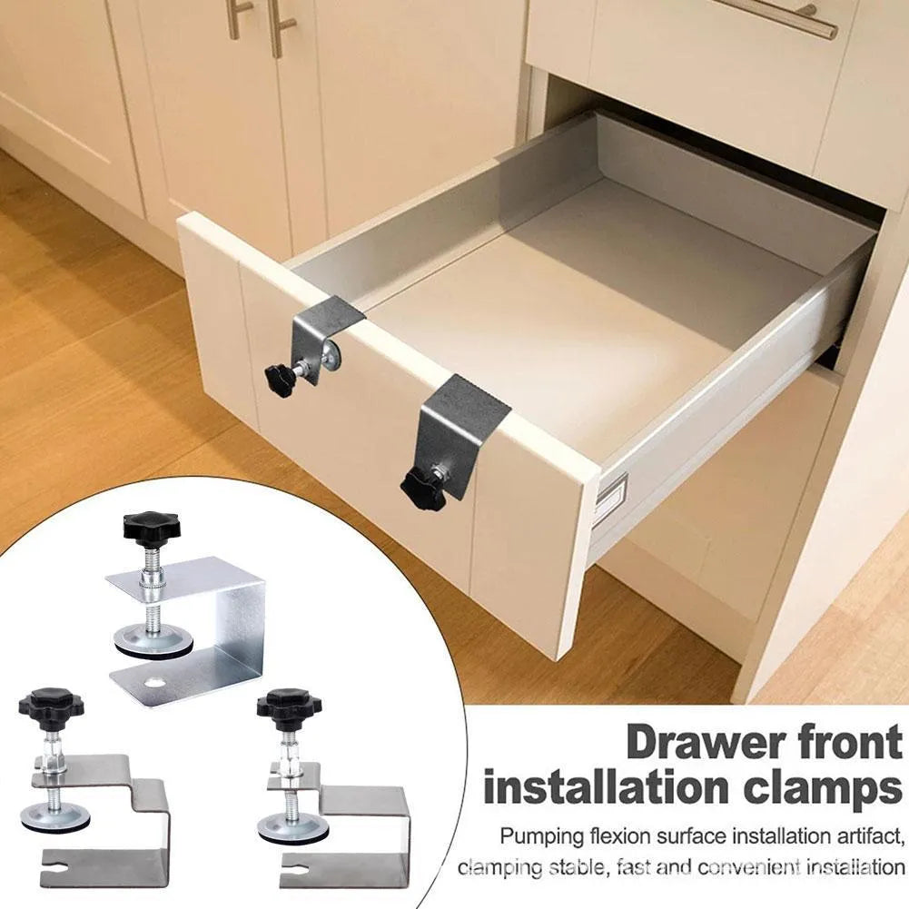 Drawer panel fixing clip showing dual-use, three-use, and U-clip formats in stainless steel or galvanised metal