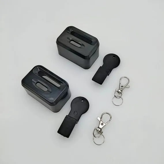 Black plastic seat belt buckle protective cover device for vehicle safety