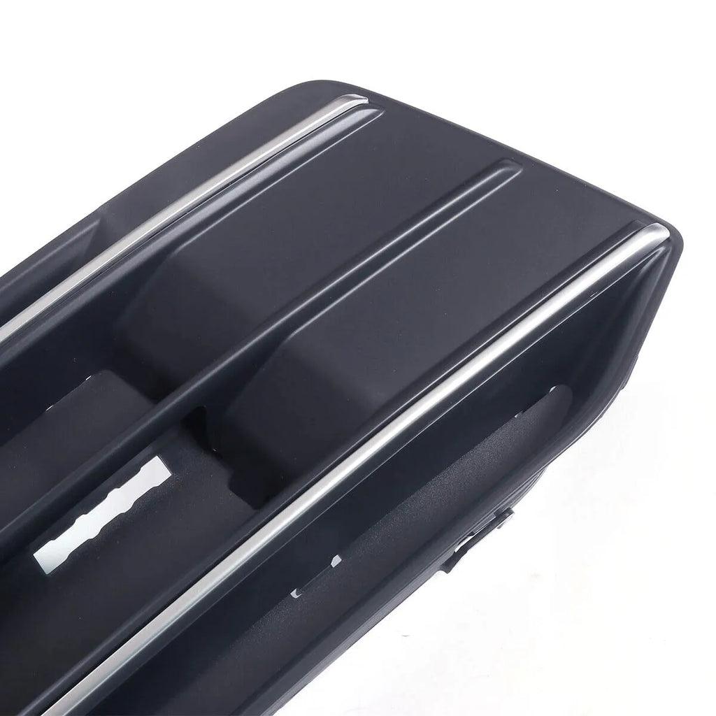 Black ABS plastic front bumper lower grille fog light frame for Audi Q5 2018-2022.