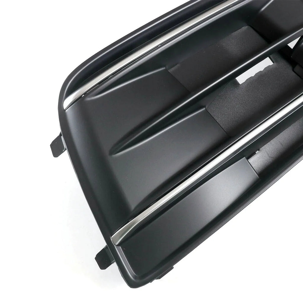 Black ABS plastic front bumper lower grille fog light frame for Audi Q5 2018-2022.