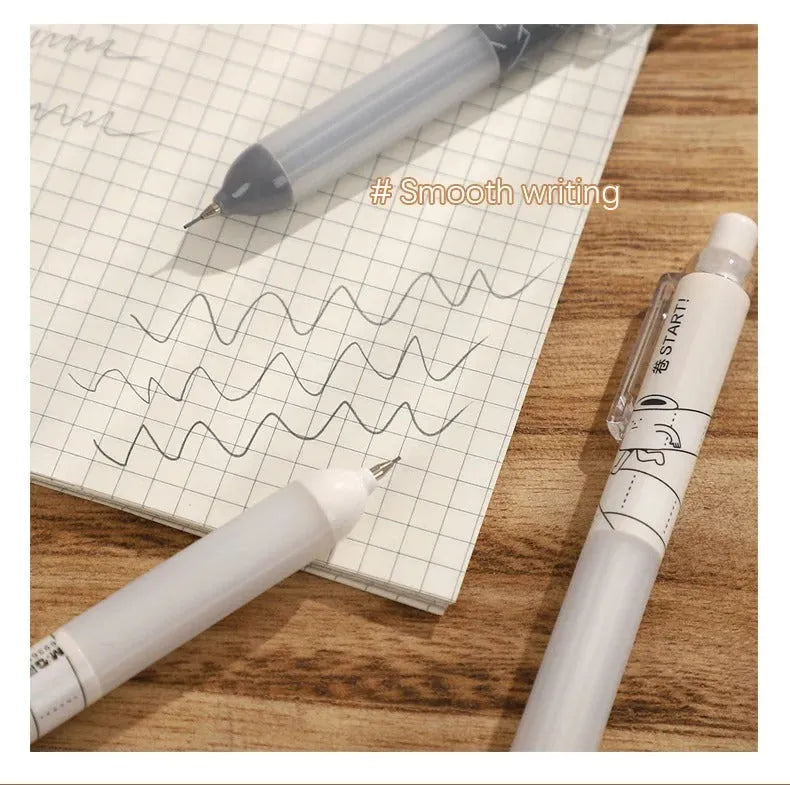 Black and white 0.5mm mechanical pencils with a soft cloud grip on the holder.