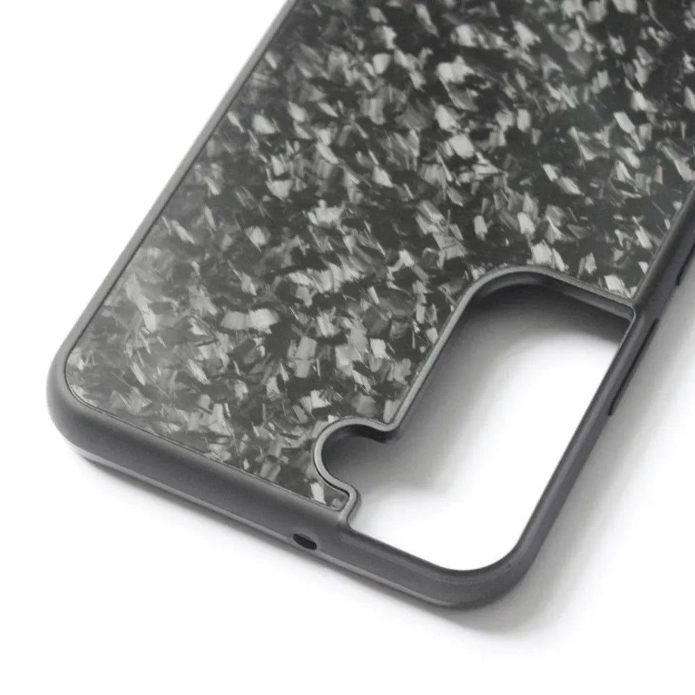 Forged carbon fibre silicone patch phone case for Samsung S21 S22 S23 back cover