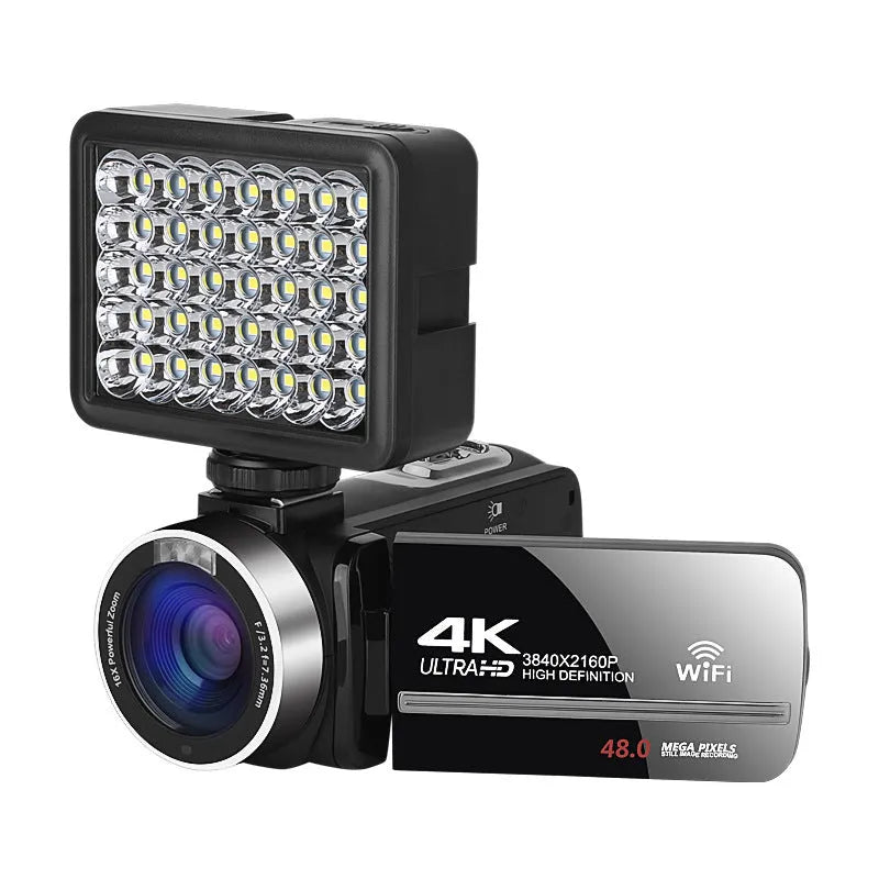 Black WIFI digital HD night vision camera with 3 inch screen and 37mm lens mount