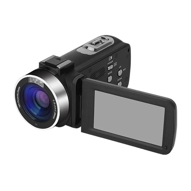 Black WIFI digital HD night vision camera with 3 inch screen and 37mm lens mount