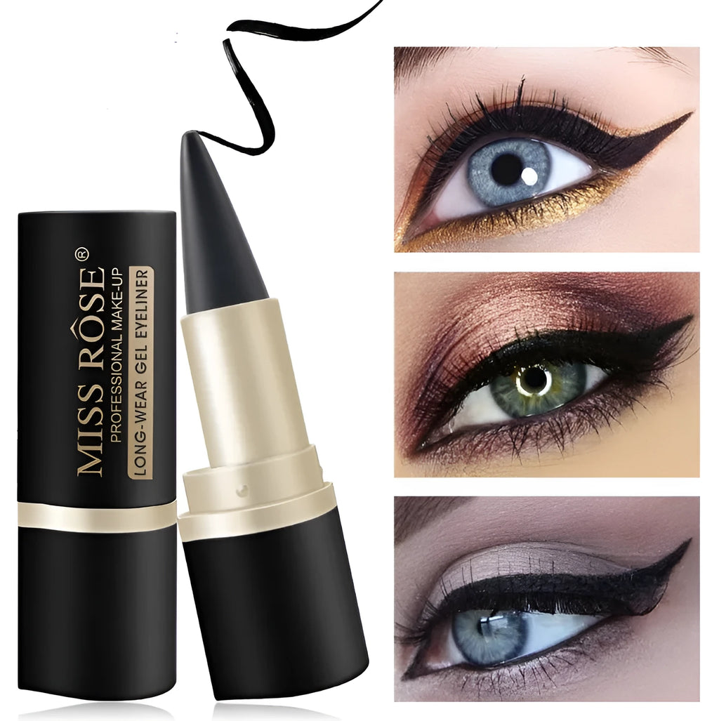 Waterproof black eyeliner pen with matte finish and soft pen core for smoky eye makeup