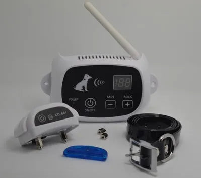 Wireless electric dog fence system with receiver collar, 500 metre range, white or black, AU EU UK US plug options