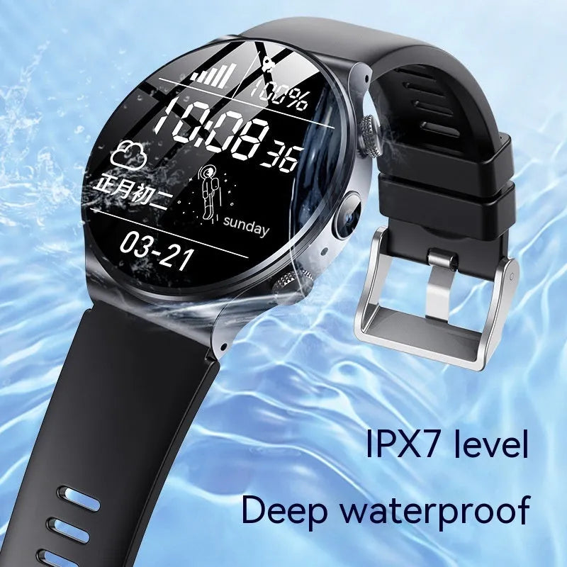 Smart watch with 1.28 inch display showing time on black or white watch face