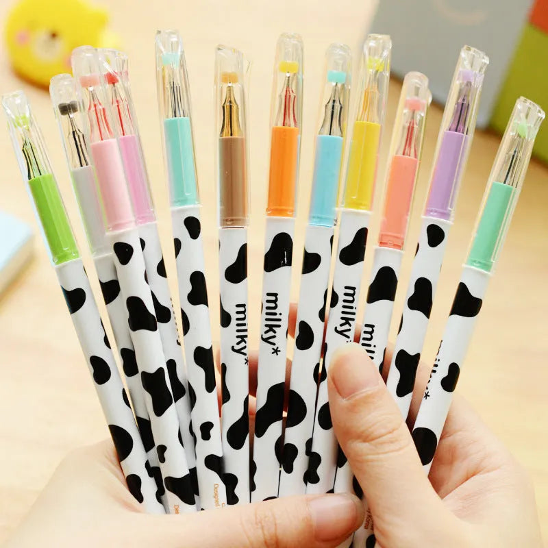 Box of 12 cow colour gel pens with 0.38mm fine tips.