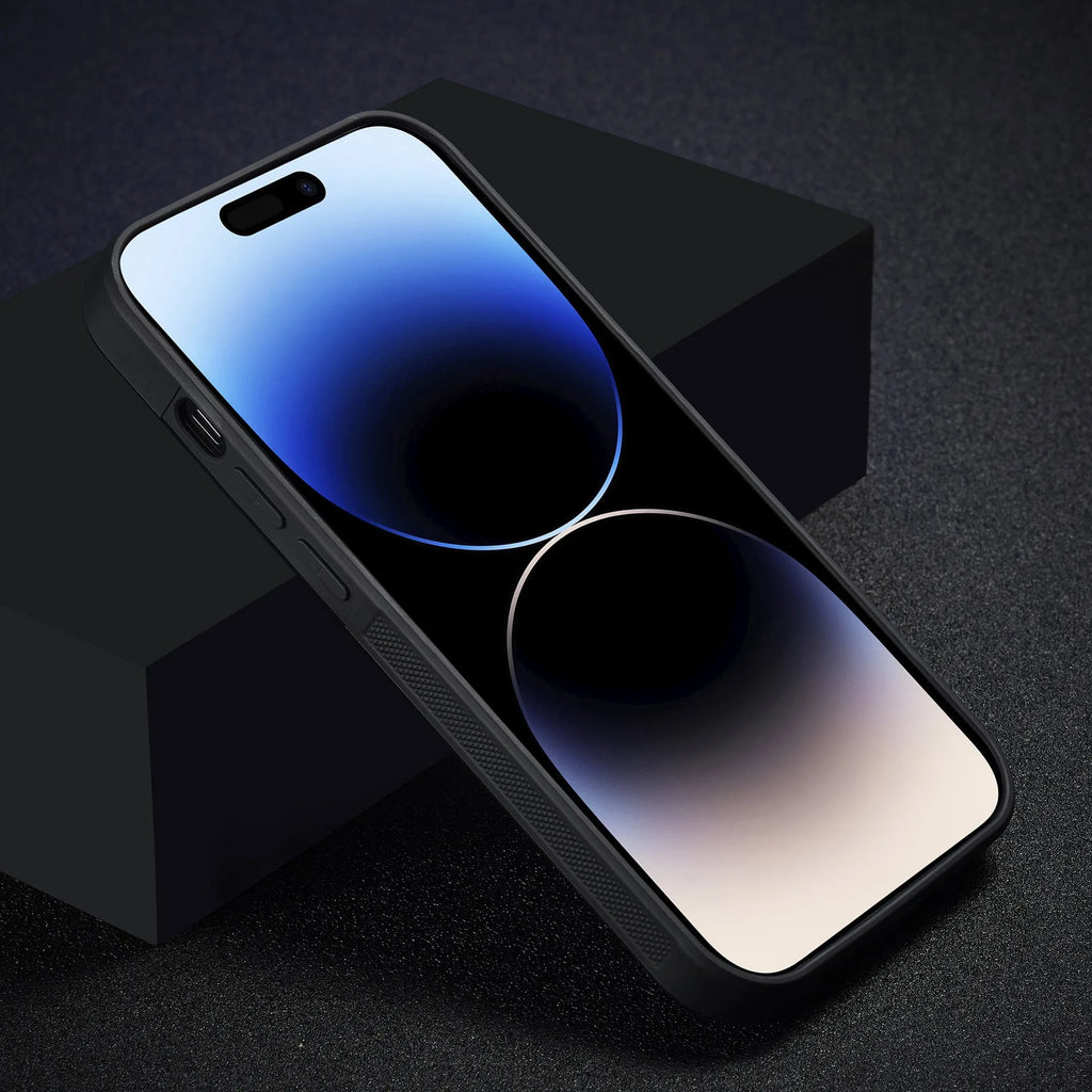 Simple carbon fiber phone shell black imitation leather with plaid pattern for iPhone