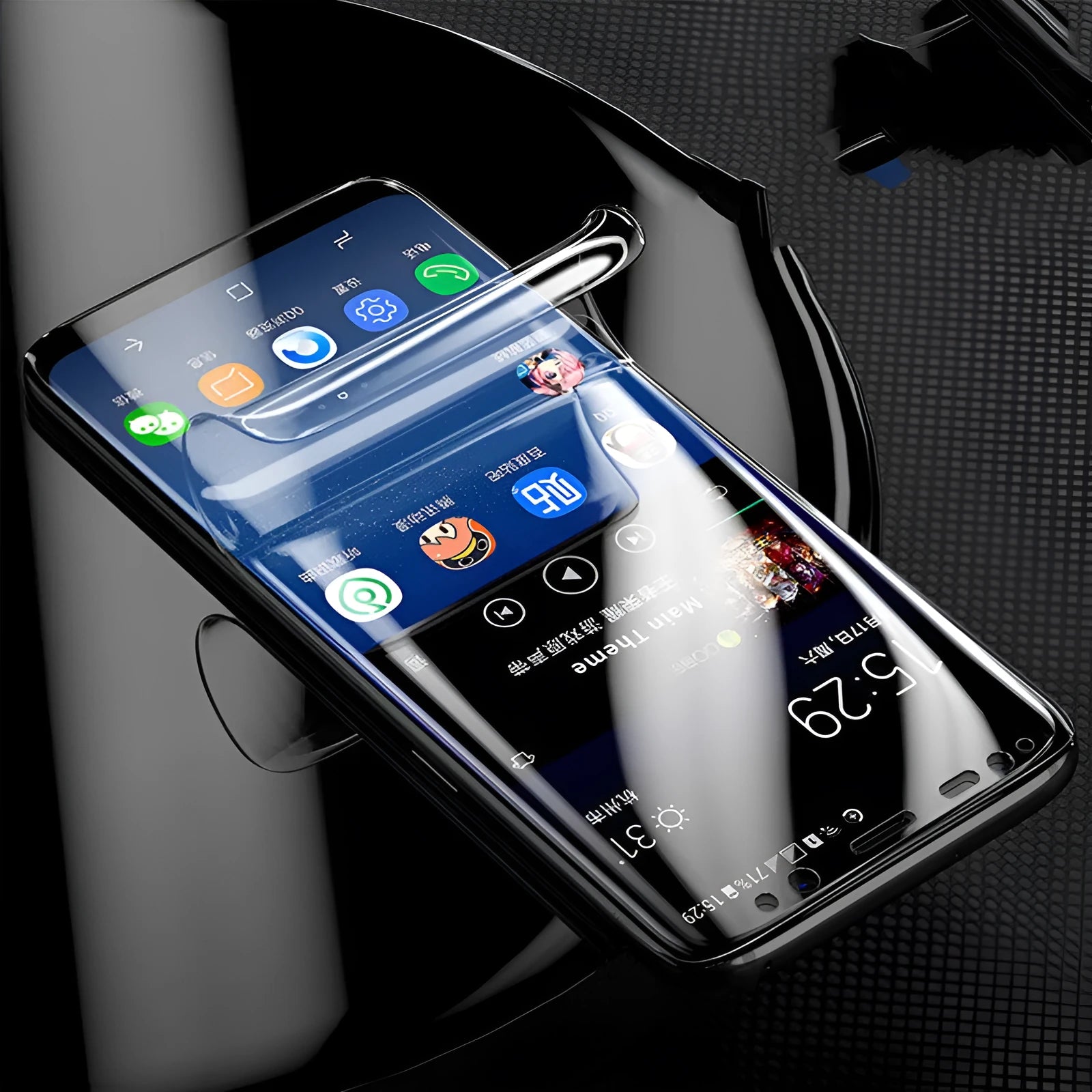 Curved hydrogel screen protector for Samsung Galaxy phones with matte finish