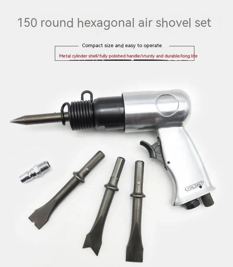 150mm pneumatic air hammer tool with hexagonal and round handle compatibility for automotive brake pad removal