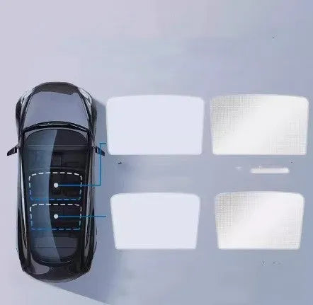 Ice crystal skylight thermal insulation sun visor with silver tape material in beige or black patterns