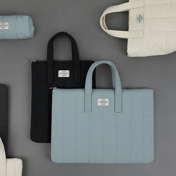Personalised polyester laptop briefcase bag in multiple colours and sizes for 11-inch to 15.6-inch devices.