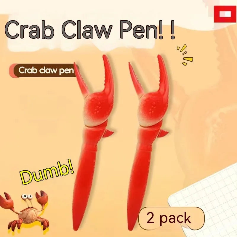 Crab-shaped novelty ballpoint pen with a playable pressing clip mechanism.