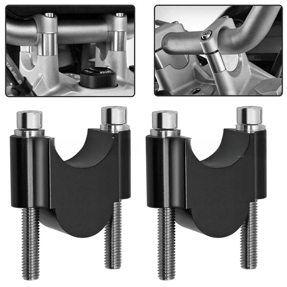 CNC aluminium alloy motorcycle lifting code in 22mm black finish on workbench