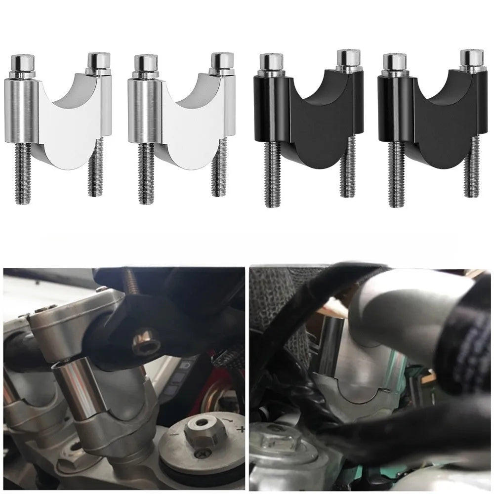 CNC aluminium alloy motorcycle lifting code in 22mm black finish on workbench