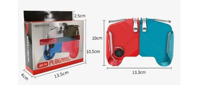 AK16 extendable mobile game controller in black, white, and red blue colour options, showing L1R1 triggers.