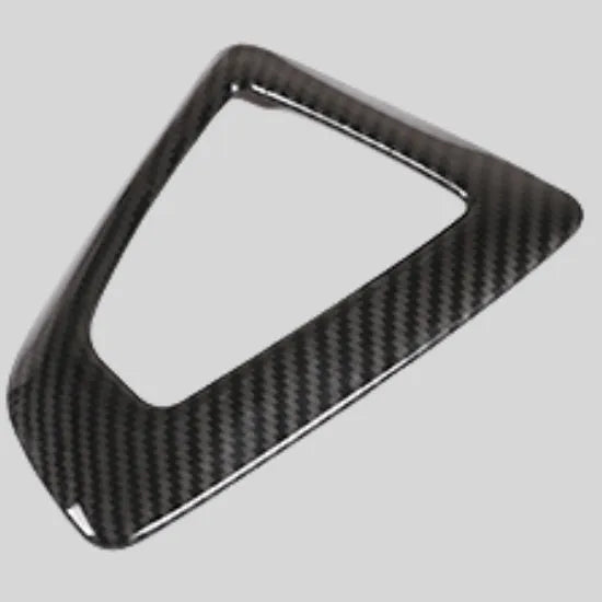 BMW gear selector base frame trim panel in carbon fibre pattern with 3M adhesive backing