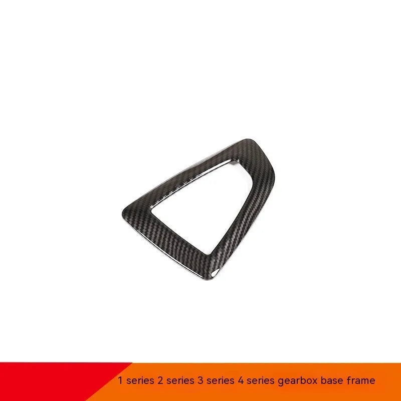 BMW gear selector base frame trim panel in carbon fibre pattern with 3M adhesive backing