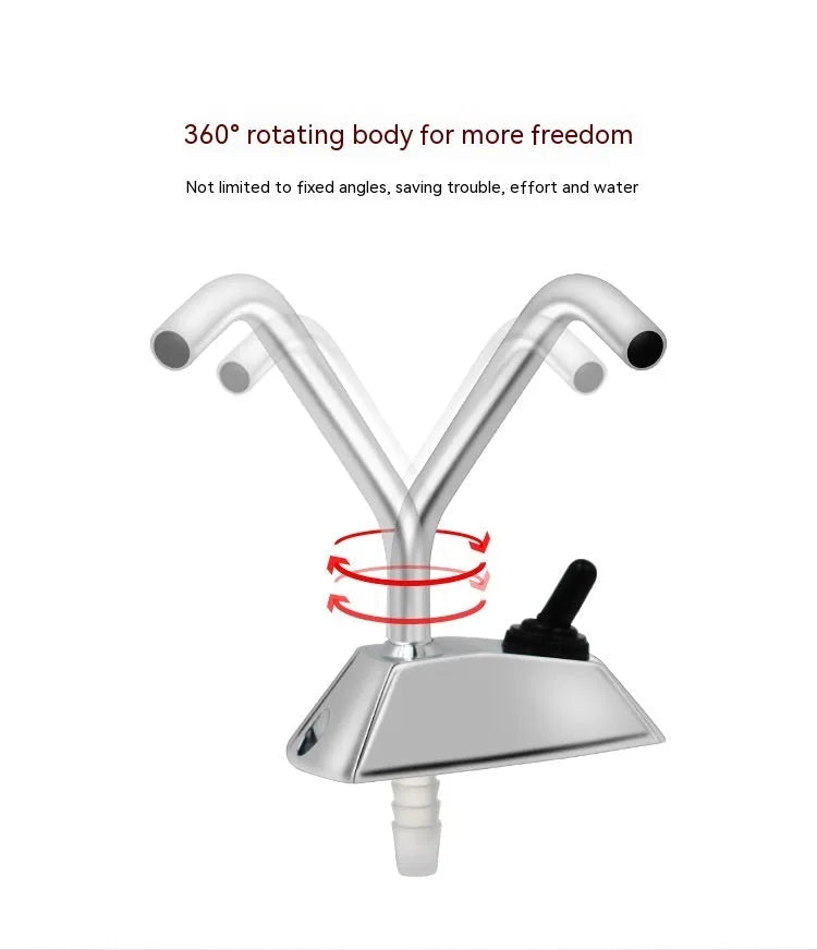 Electronic control RV rotating faucet with mirror-polished 316 stainless steel construction