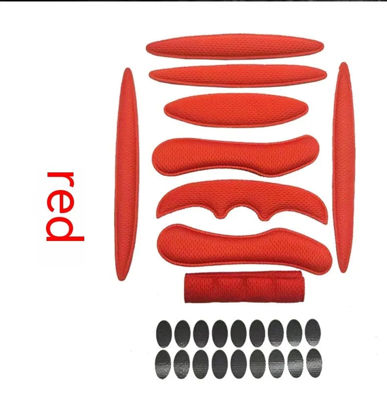 Cycling helmet lining replacement with sponge padding and adjustable Velcro chin pad