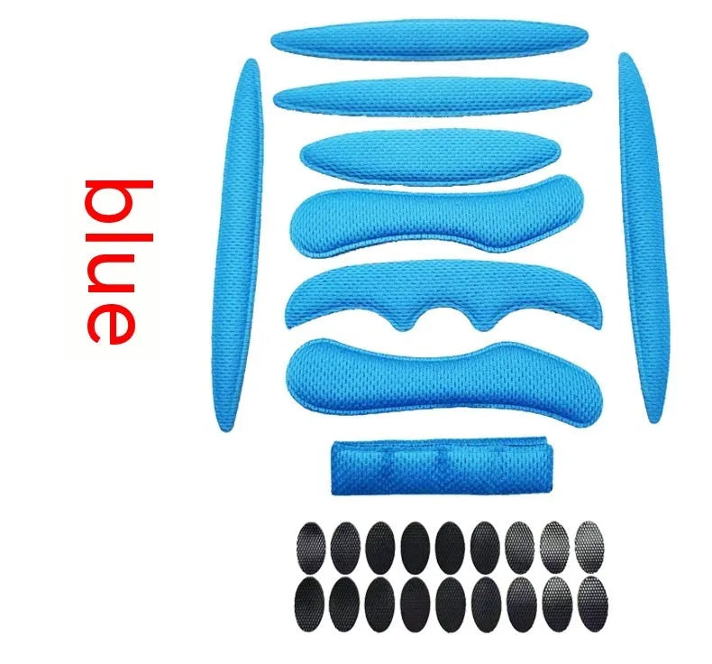 Cycling helmet lining replacement with sponge padding and adjustable Velcro chin pad