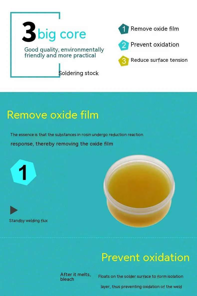 A block of rosin paste soldering flux, options for 50 gram or 85 gram sizes.