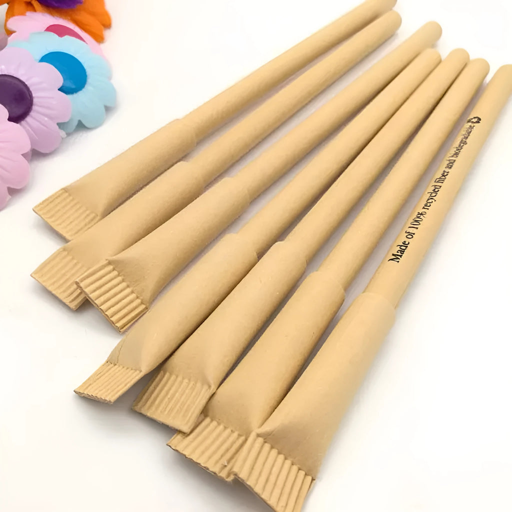 Kraft paper tube ballpoint pen QH-6030 with bullet 1.0mm tip on white background