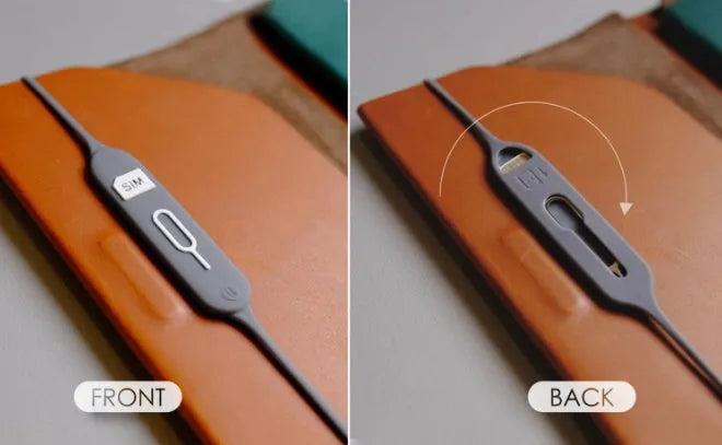 Silicone card slot holder with open-top design in green grey colour showing internal card positions