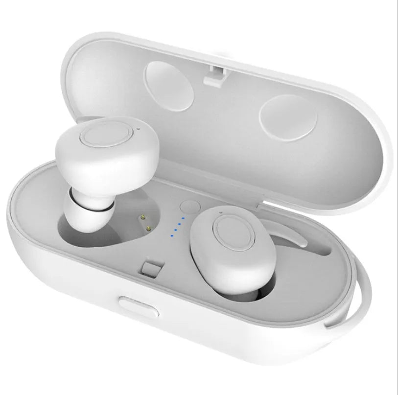 Wireless Bluetooth sports headphones in black, green, red, or white with in-ear design