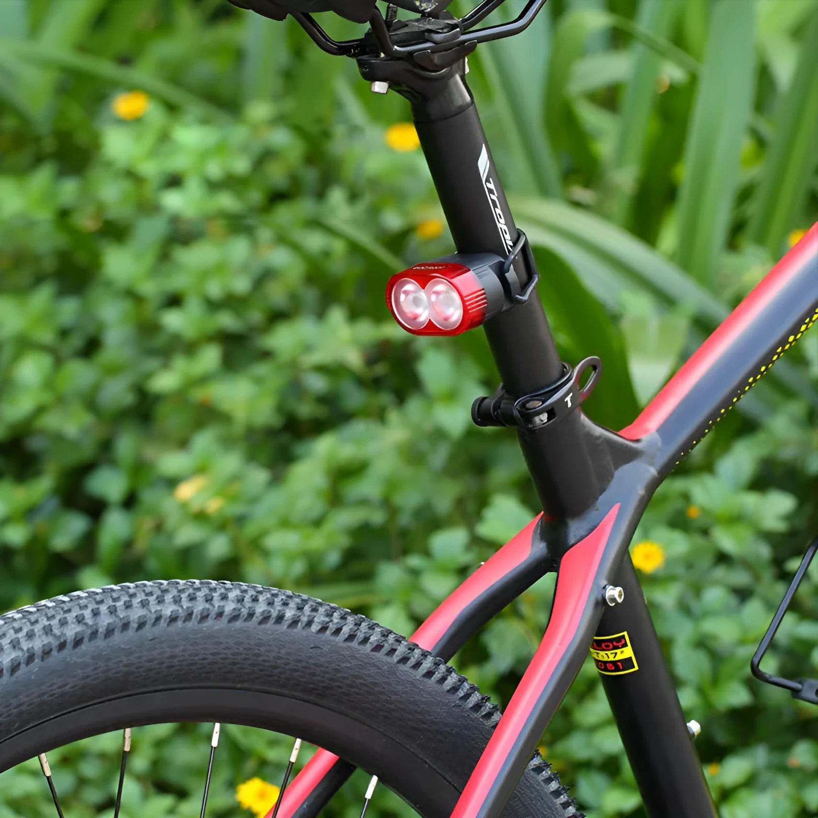 Bicycle LED light smart brake version red colour seatpost mount broken wind clip