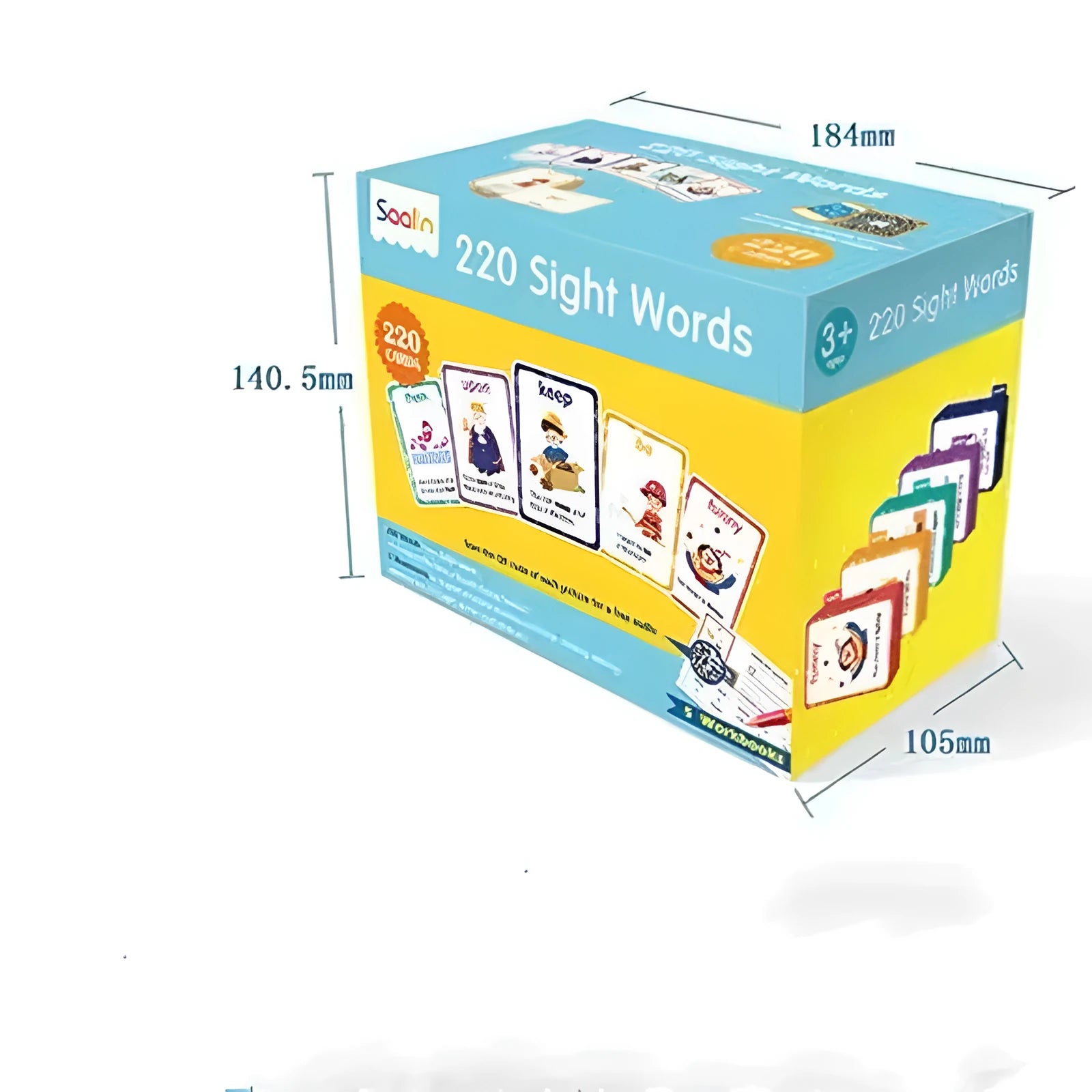 220 high-frequency word cards and 5 workbooks for early childhood literacy education