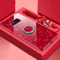 Tempered glass phone case for Samsung Galaxy S8 and S9 in black, pink, red, and white colours.
