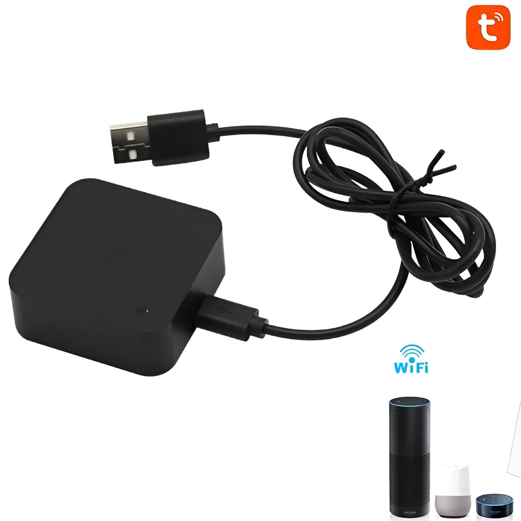 Black round and square infrared universal remote control with voice control for smart home