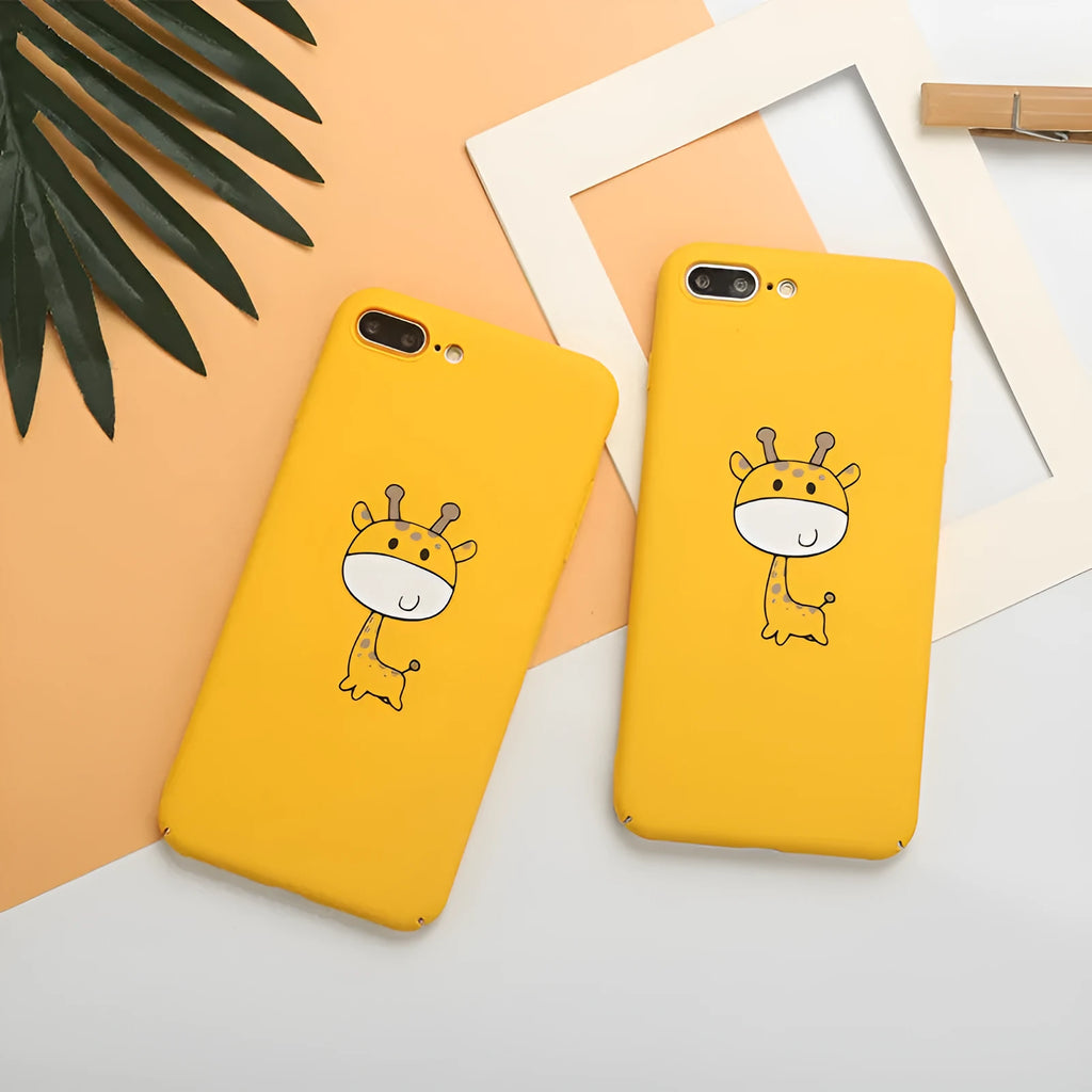 Yellow patterned PC phone case for iPhone XR, XS Max, 6, 7, 8, X models